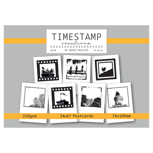 Timestamp Creations by Janice Phillips - Birds in Frames A7 Postcard Collection