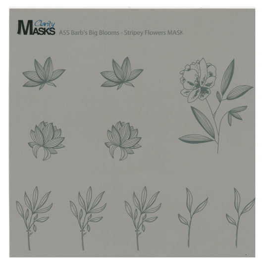 Mask for A5 Square Barbara's Big Blooms - Stripey Flowers