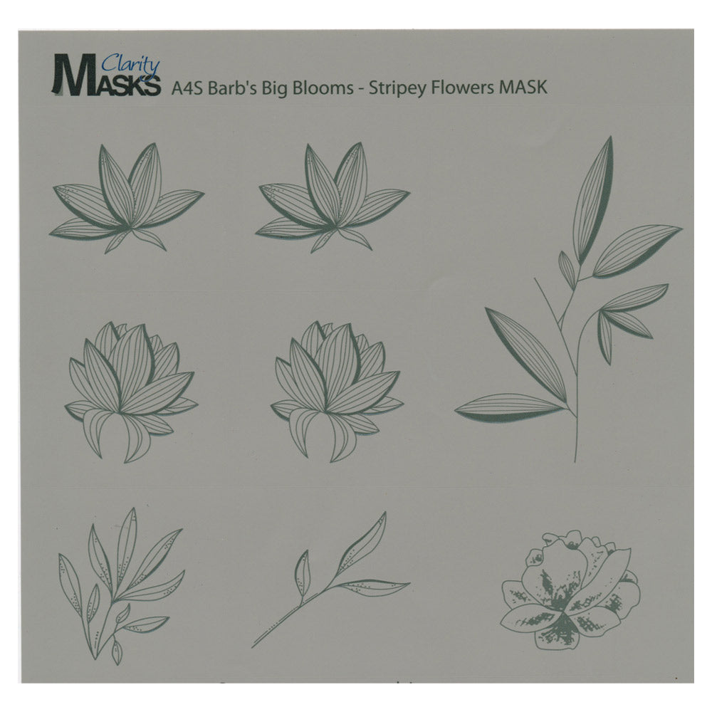 Mask for A4 Square Barbara's Big Blooms - Stripey Flowers