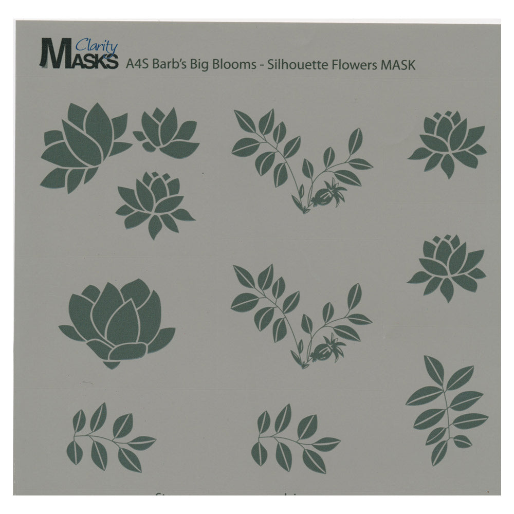 Mask for A4 Square Barbara's Big Blooms - Silhouette Flowers