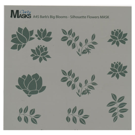 Mask for A4 Square Barbara's Big Blooms - Silhouette Flowers