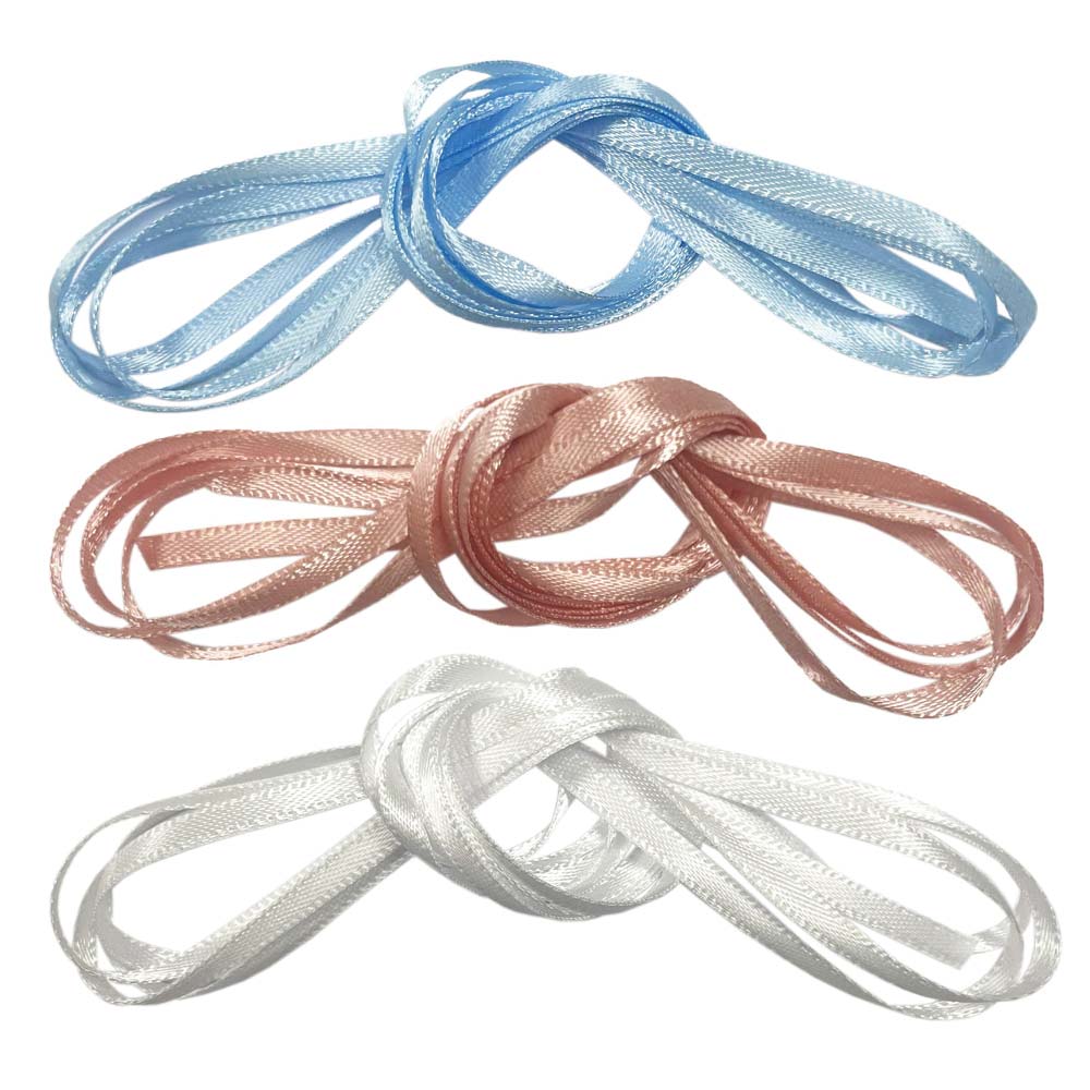 Pastel 3mm Double Sided Satin Ribbon - 3 metres