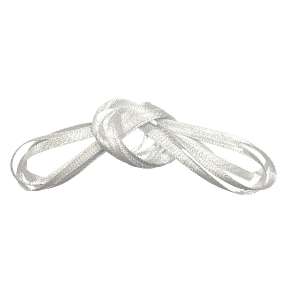 White 3mm Double Sided Satin Ribbon - 3 Metres