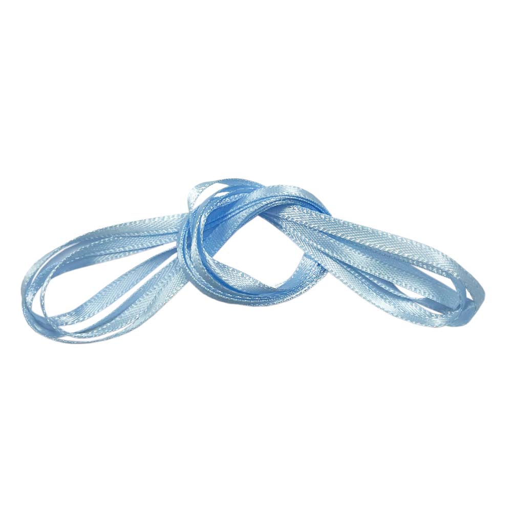 Blue 3mm Double Sided Satin Ribbon - 3 Metres