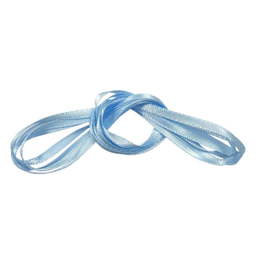 Blue 3mm Double Sided Satin Ribbon - 3 Metres