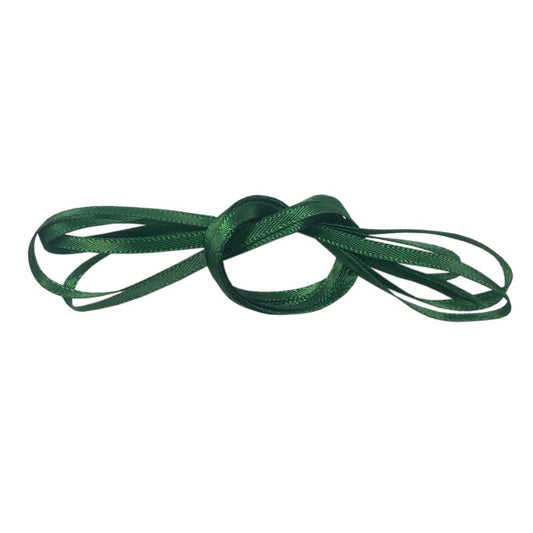 Green 3mm Double Sided Satin Ribbon - 3 Metres