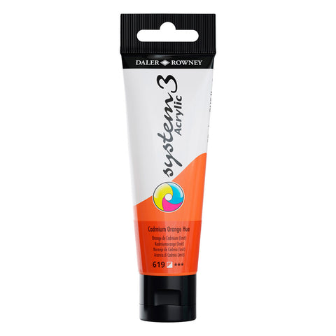 System 3 Acrylic Paint - Cadmium Orange 150ml