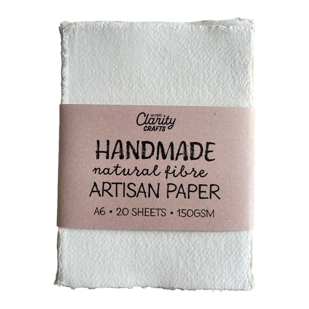 A6 Large Handmade Natural Fibre Artisan Paper (20 sheets)