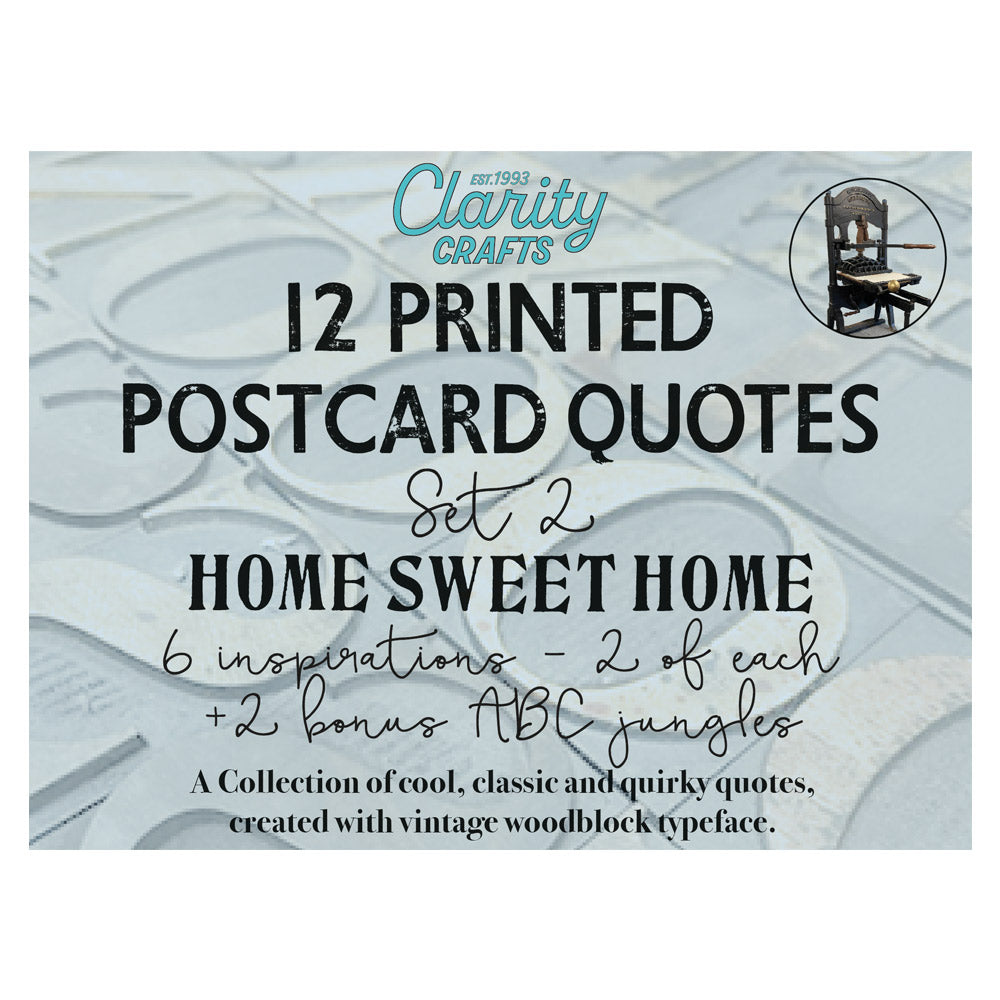 Set 2 - Quotes - Home Sweet Home - Printed Postcards