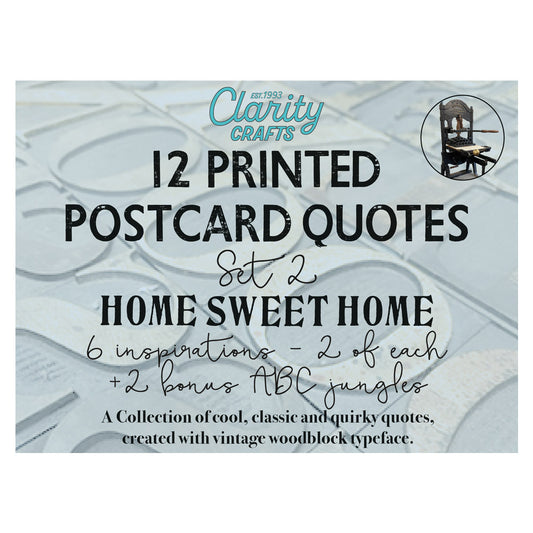 Set 2 - Quotes - Home Sweet Home - Printed Postcards