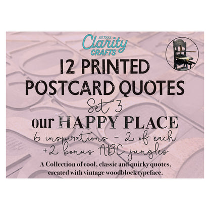 Set 3 - Quotes - Our Happy Place - Printed Postcards
