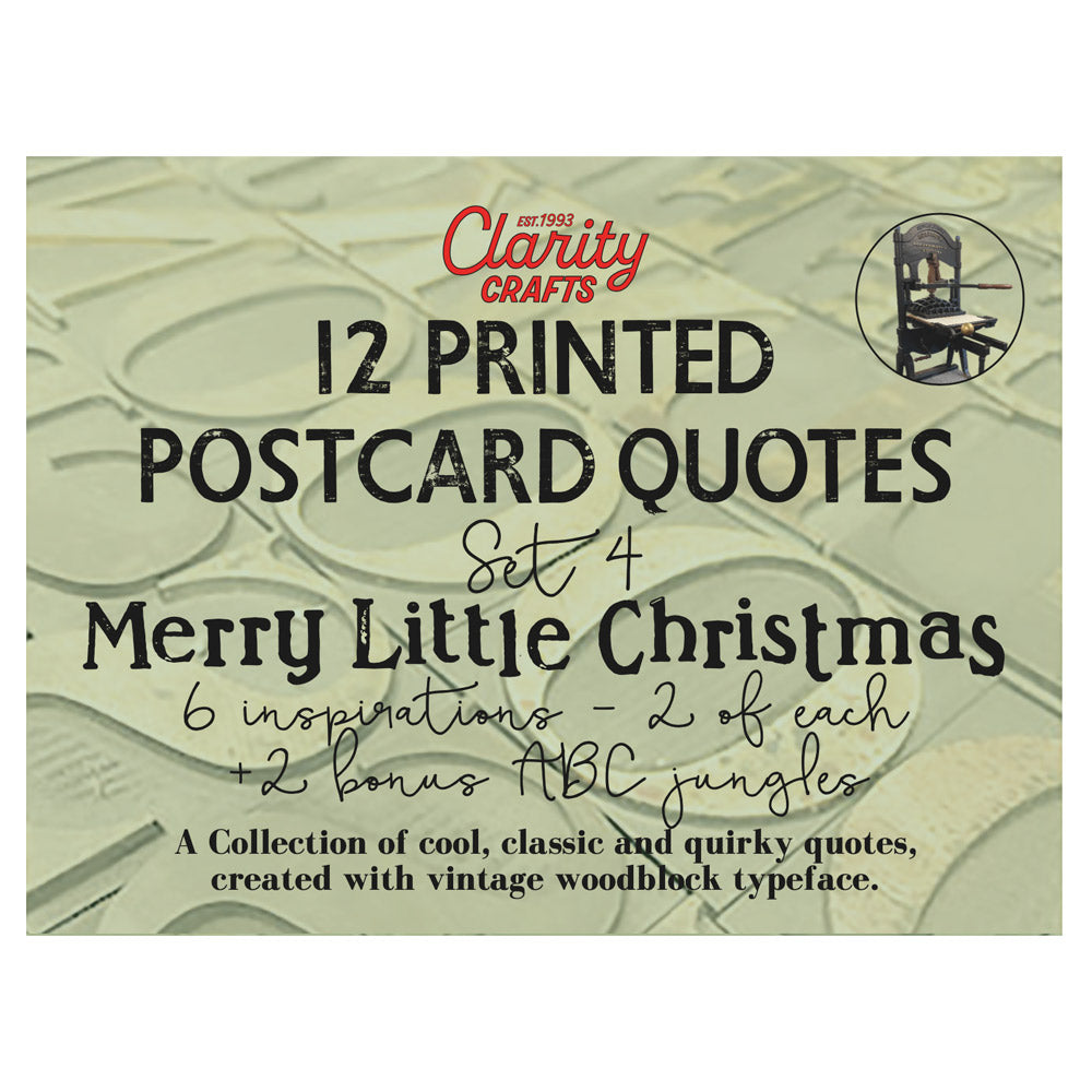 Set 4 - Quotes - Merry Little Christmas - Printed Postcards