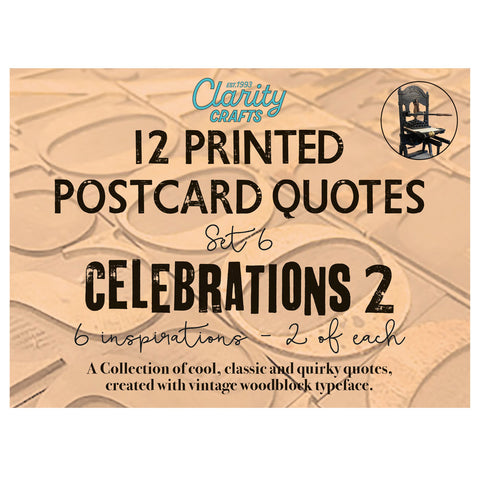 Celebrations 2 - Slow Down with Clarity Quotes Postcards Set 6
