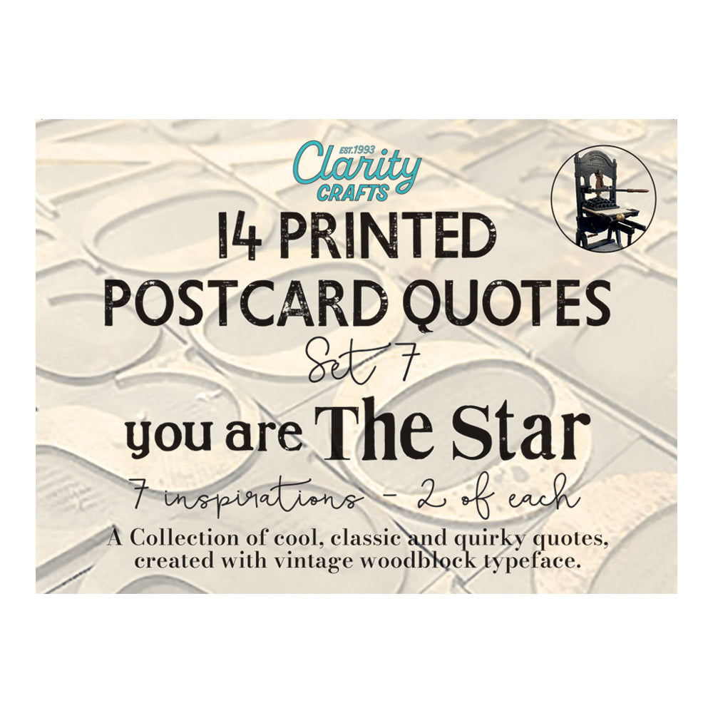 Set 7 - Quotes - You Are the Star - Printed Postcards