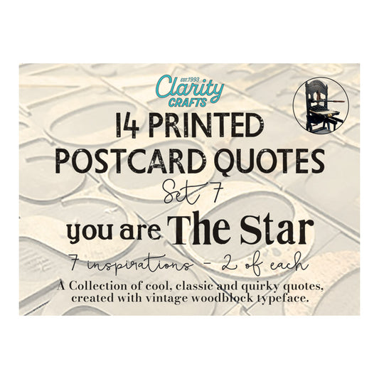Set 7 - Quotes - You Are the Star - Printed Postcards