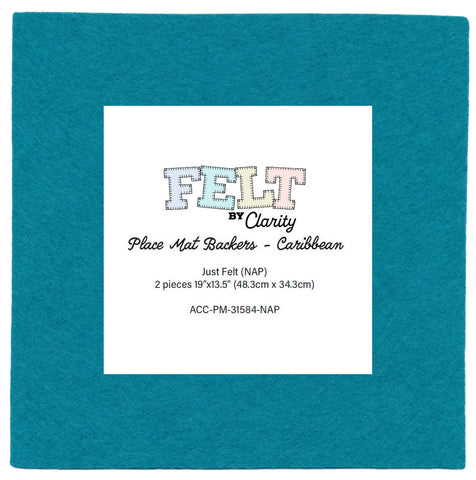 Felt by Clarity - Place Mat Backers - Caribbean 19" x 13.5" Non-Adhesive Backed Felt x2