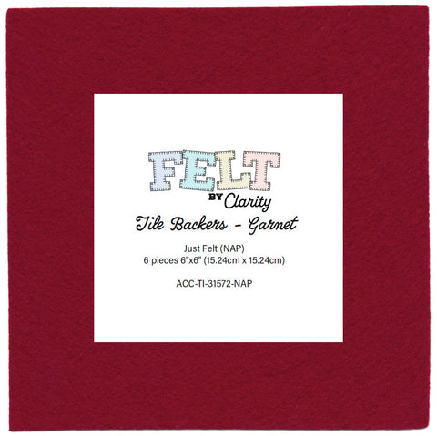 Felt by Clarity - Tile Backers - Garnet 6" x 6" Non-Adhesive Backed Felt x6