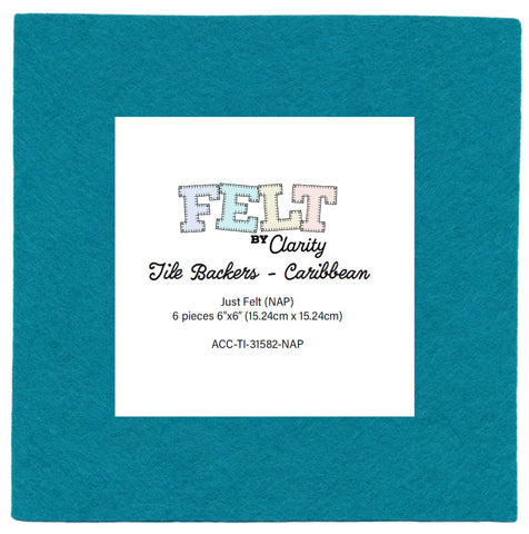 Felt by Clarity - Tile Backers - Caribbean 6" x 6" Non-Adhesive Backed Felt x6