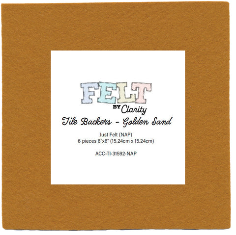 Felt by Clarity - Tile Backers - Golden Sand 6" x 6" Non-Adhesive Backed Felt x6