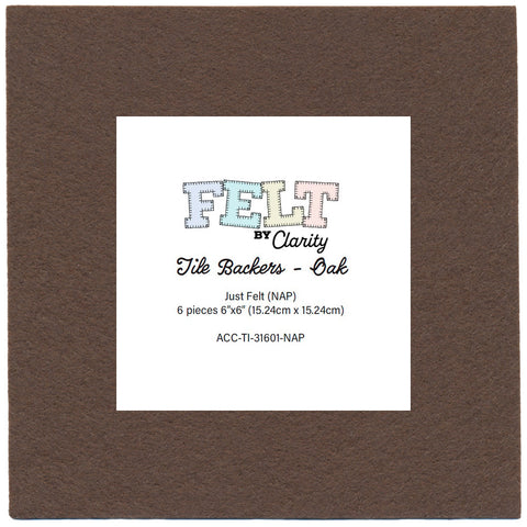 Felt by Clarity - Tile Backers - Oak 6" x 6" Non-Adhesive Backed Felt x6