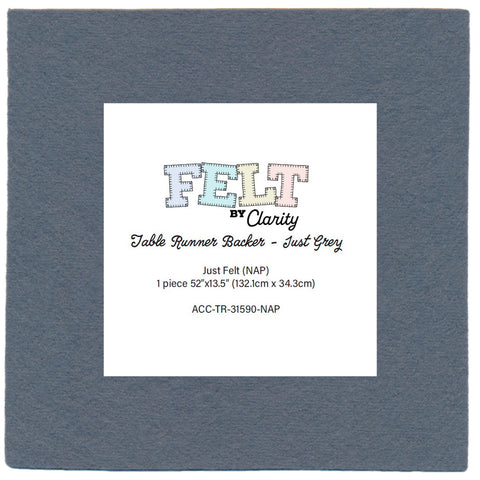 Felt by Clarity - Table Runner Backer - Just Grey 52" x 13.5" Non-Adhesive Backed Felt x1