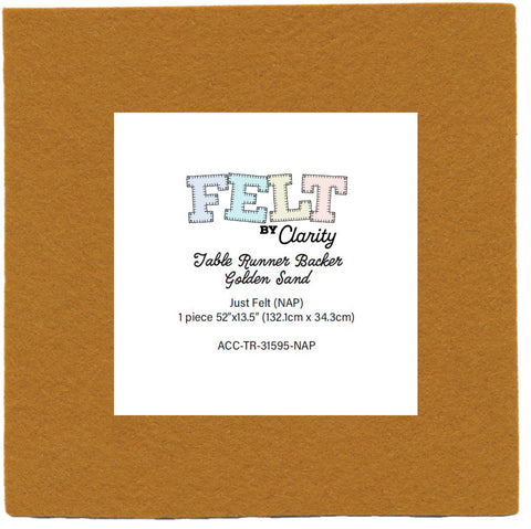 Felt by Clarity - Table Runner Backer - Golden Sand 52" x 13.5" Non-Adhesive Backed Felt x1