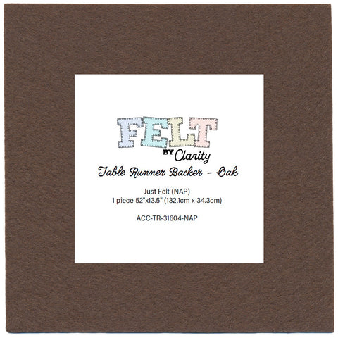 Felt by Clarity - Table Runner Backer - Oak 52" x 13.5" Non-Adhesive Backed Felt x1