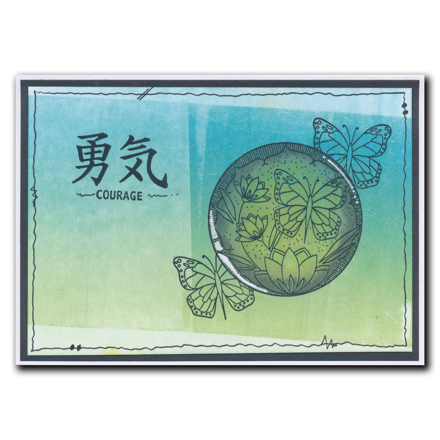 Barbara's SHAC Peace - Japanese 2 Way Overlay Flowers & Butterflies Stamp, Mask & Stencil Duo