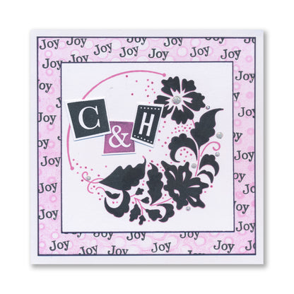 Barbara's Joy - Floral Crescent - Two Way Overlay A6 Stamp Set