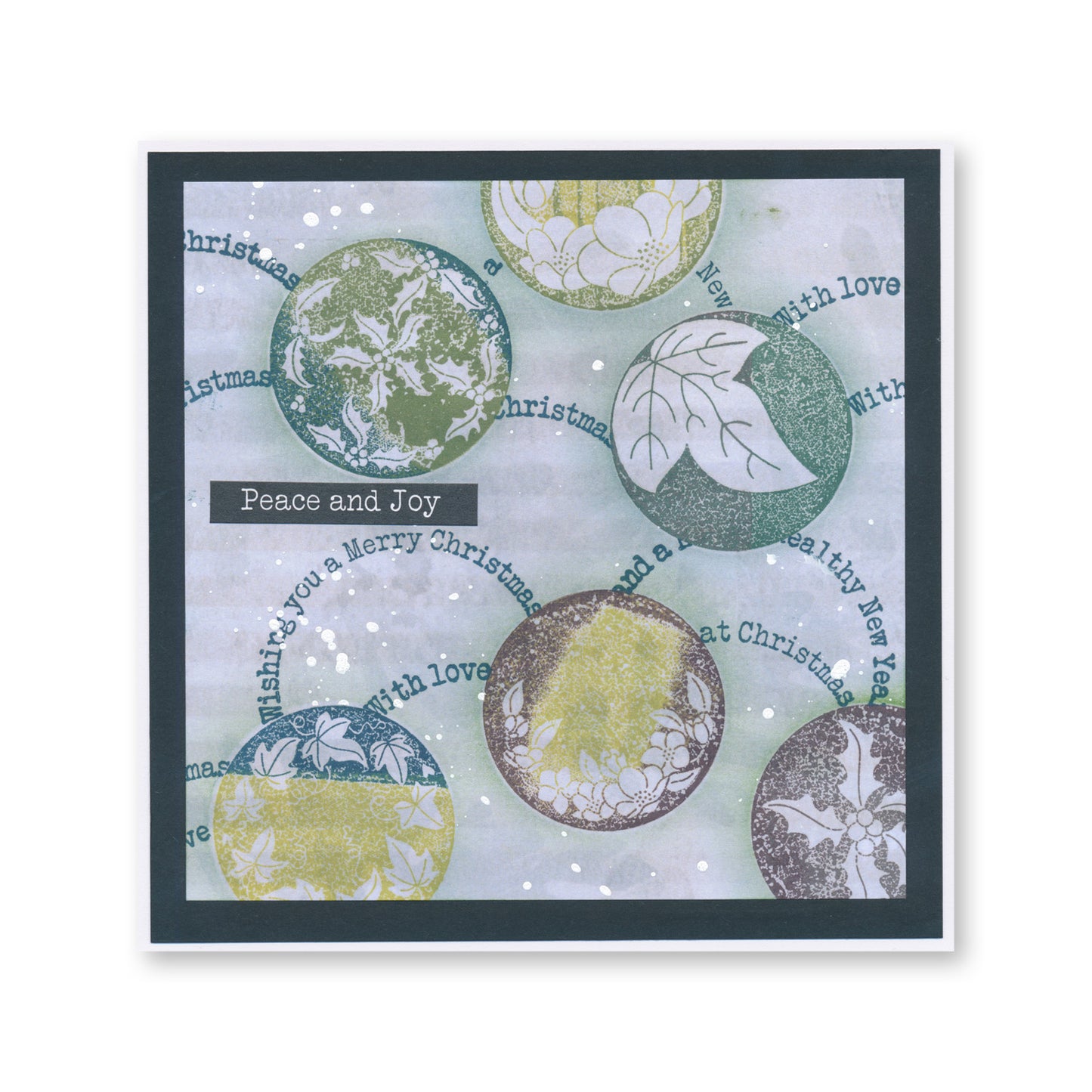 Linda's Christmas Floral Rounds A5 Stamp & Mask Duo with Framework Circles 7" x 7" Stencil