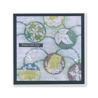 Linda's Christmas Floral Rounds A5 Stamp & Mask Duo with Framework Circles 7" x 7" Stencil