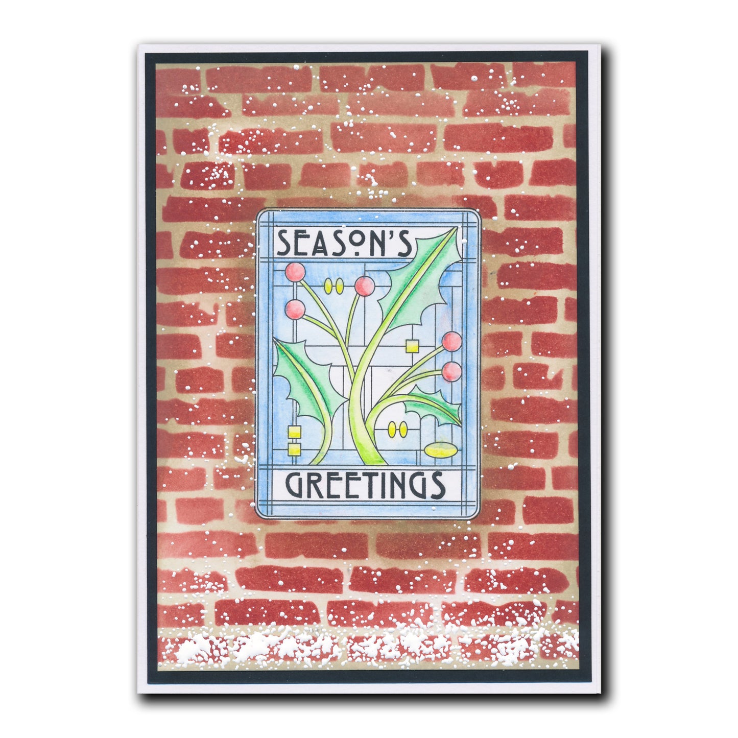 Art Nouveau Christmas Stars & Holly A5 Stamp Set