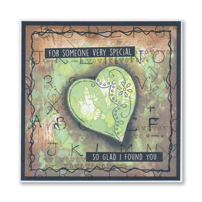 Barbara's Loving Heart A5 Stamp & Mask Set