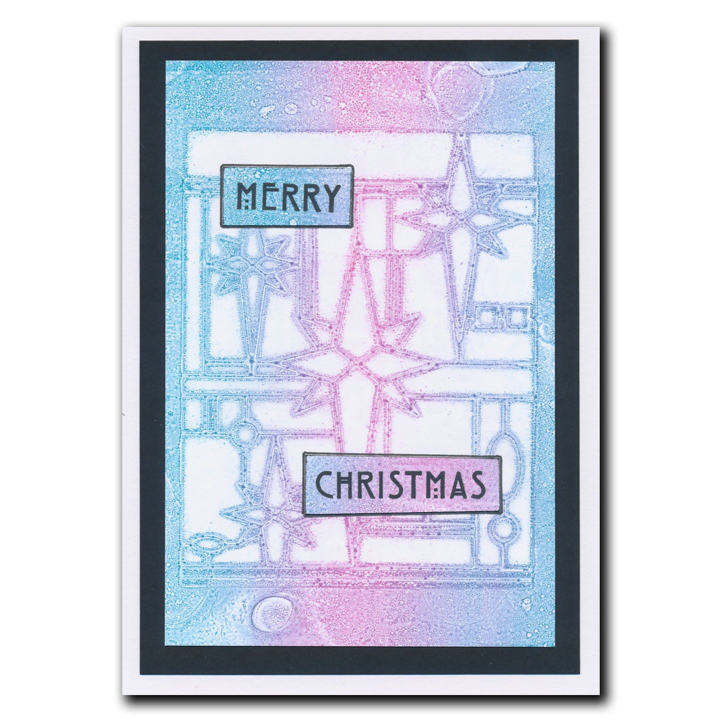 Art Nouveau Christmas Holly & Christmas Stars A5 Stencil Duo