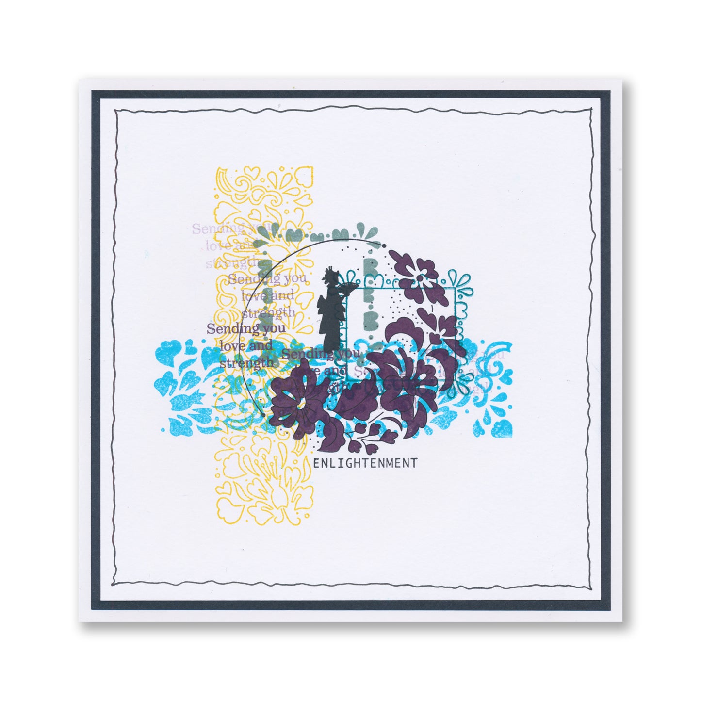 Barbara's Happiness - Floral Panel - Two Way Overlay A5 Square Stamp Set