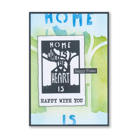 Ani's Folk Art - Home Is Where the Heart Is - Two Way Overlay A5 Slim Stamp & Embedder Set