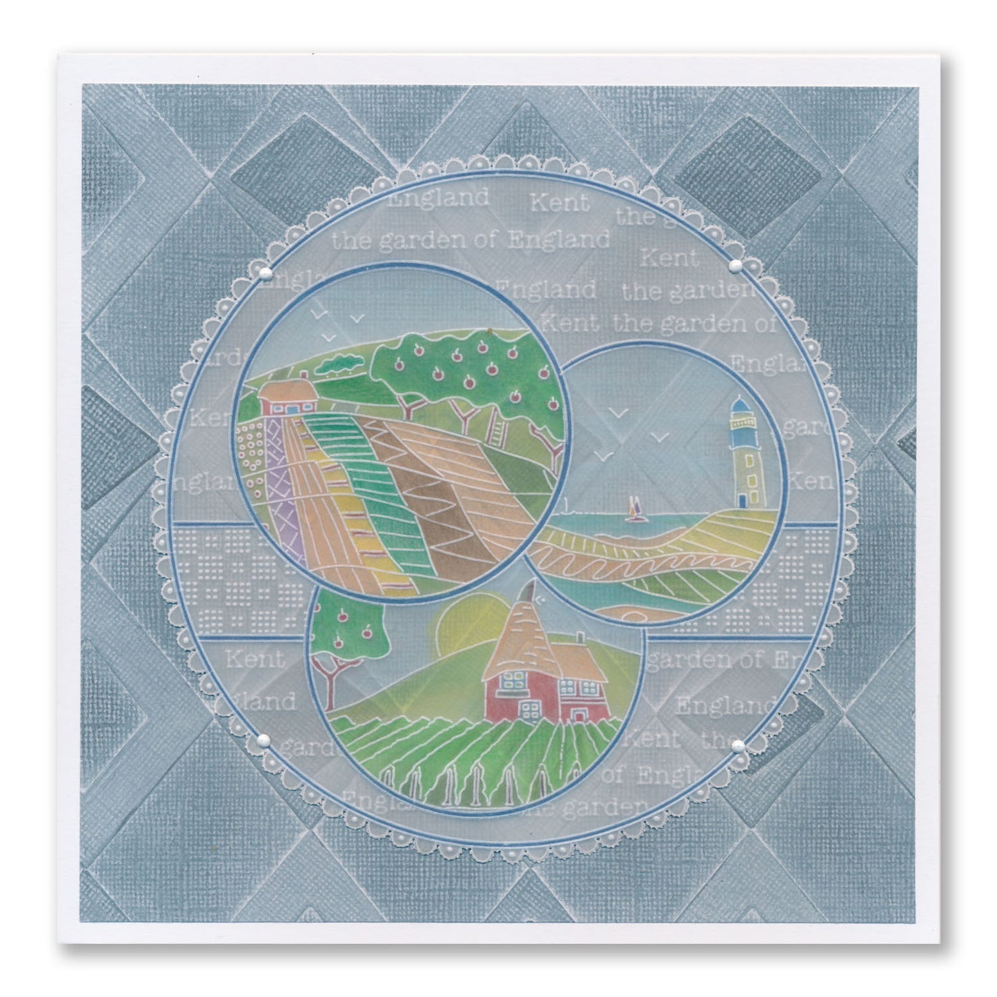 Barbara's SHAC Kent Garden of England A6 Square Groovi Plate Trio