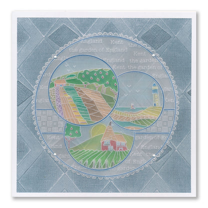 Barbara's SHAC Kent Garden of England A6 Square Groovi Plate Trio