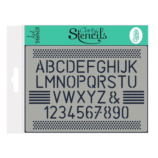 Alphabet & Numbers A4 Stencil