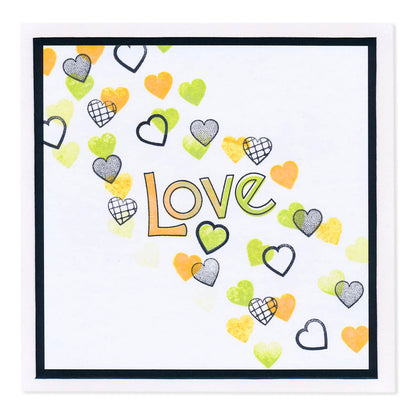 Barbara's SHAC Bijou Love Heart Doodle A6 Stamp & Mask Set