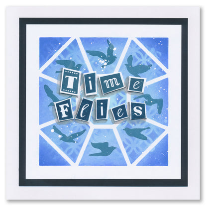 Abstract Layout 4 7" x 7" Stencil Duo