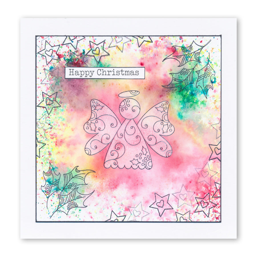 Tina's Angels - Two Way Overlay Christmas Ornaments A6 Stamp Set