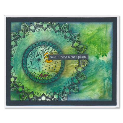 Barbara's SHAC Autumn & Winter Mandala Rings A5 Stamp & Mask Set