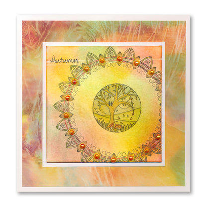 Barbara's SHAC Autumn & Winter Mandala Rings A5 Stamp & Mask Set