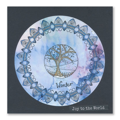 Barbara's SHAC Autumn & Winter Mandala Rings A5 Stamp & Mask Set