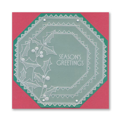 Barbara's Big Blooms - Holly Leaves Midi Groovi Plate