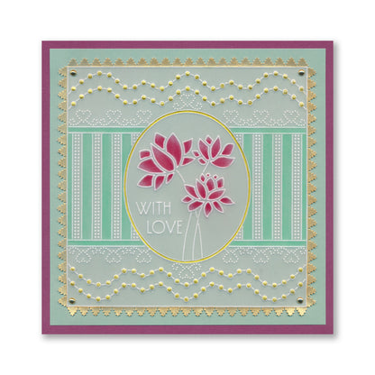Barbara's Big Blooms - Silhouette Flowers Midi Groovi Plate