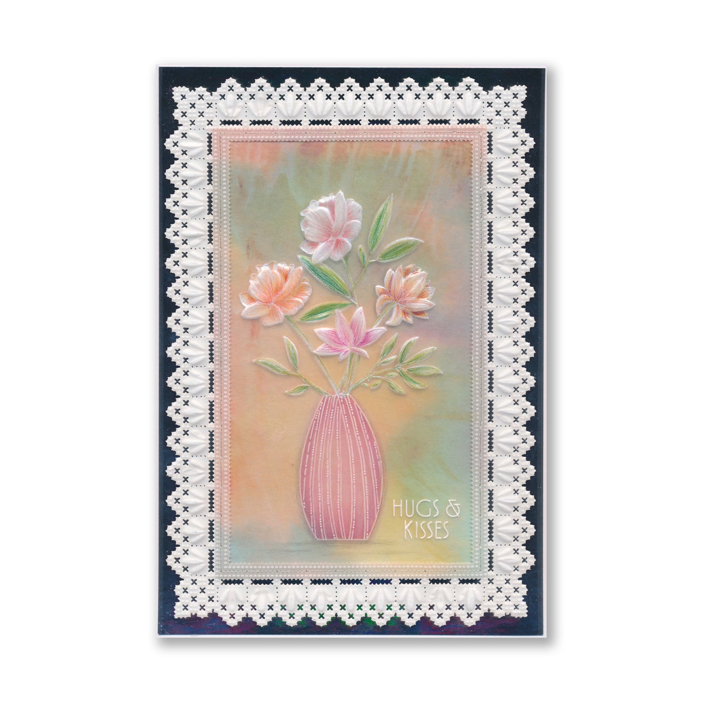 Barbara's Big Blooms - Stripey Flowers Midi Groovi Plate