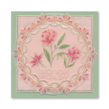 Barbara's Big Blooms - Stripey Flowers Midi Groovi Plate