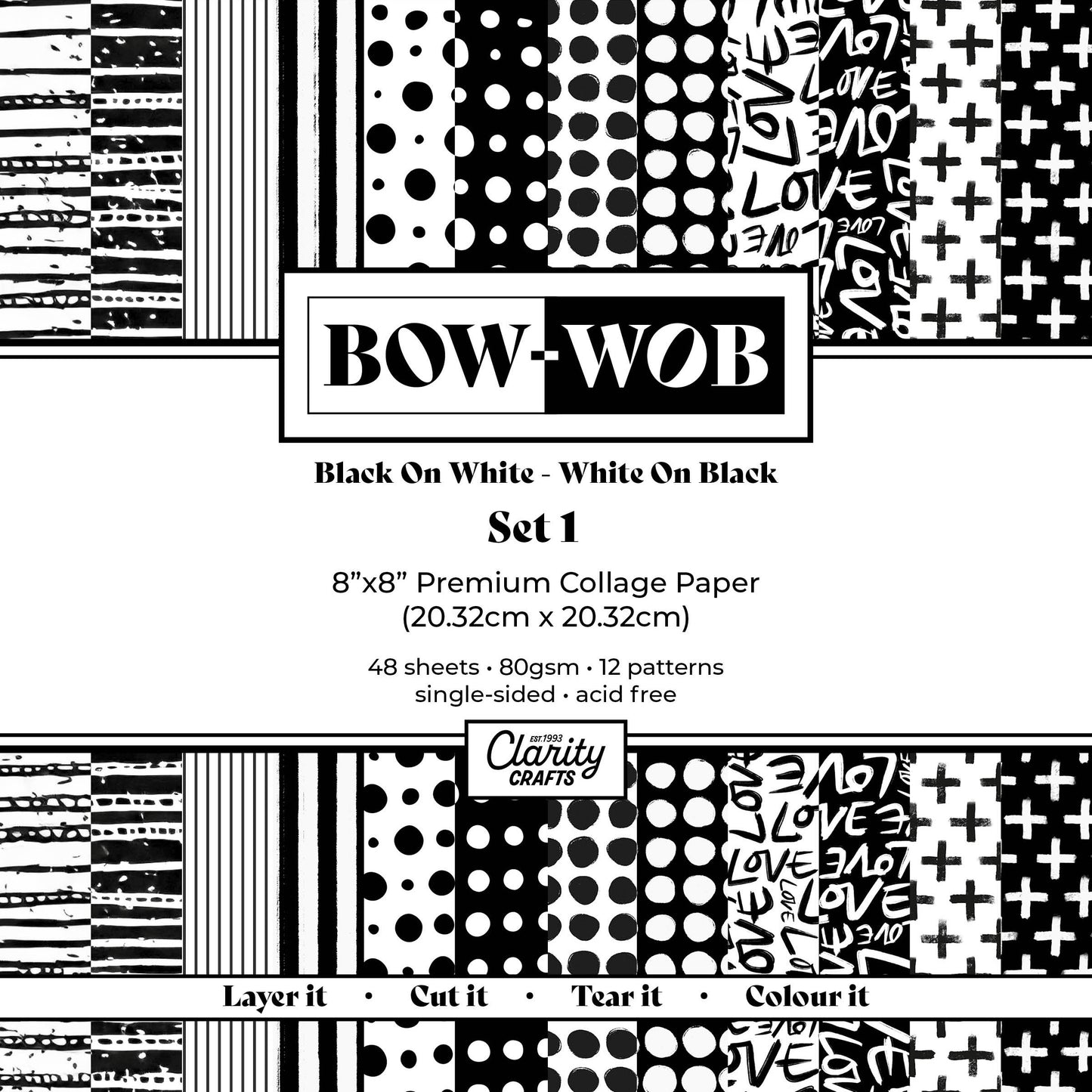 BOW-WOB 8" x 8" Collage Papers - Set 1